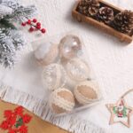 6PCS/Set 8CM Plastic Christmas Tree Hanging Pendants Balls - Brown