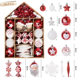 70PCS/Set Plastic Cute Christmas Tree Hanging Pendants Home Decoration - Red