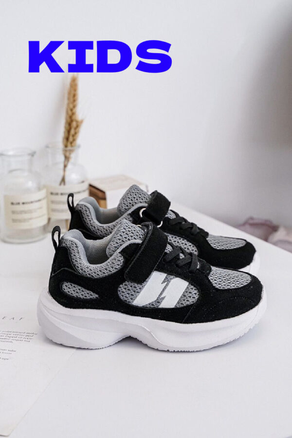 KIDS LACE UP DESIGNER CASUAL SNEAKERS TRAINERS IN BLACK GREY 31-36 SIZES