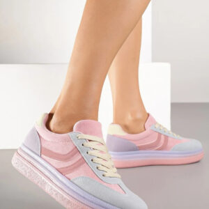 PURPLE FAUX SUEDE SIDE STRIPE PALTFORM GUM TRIPLE SOLE SNEAKERS