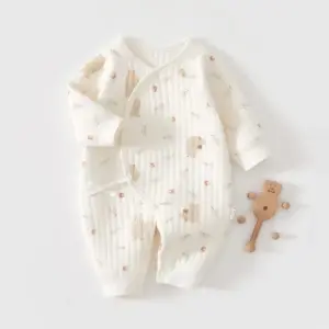 The Woodland Bear Boucle Wrap Baby Grow Romper