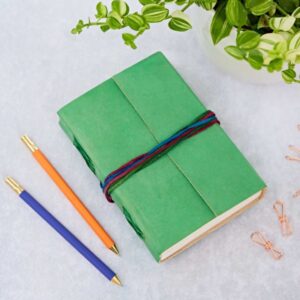 Fair Trade 3-String Leather Journal - Green