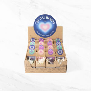 Polished Crystal Heart Display Box (32 Pieces)