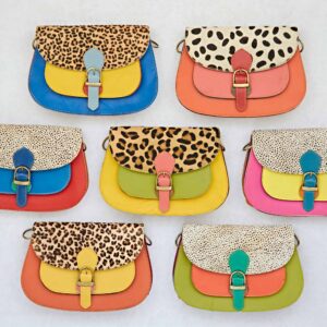 Sonakshi Recycled Leather Multicoloured Saddle Bag