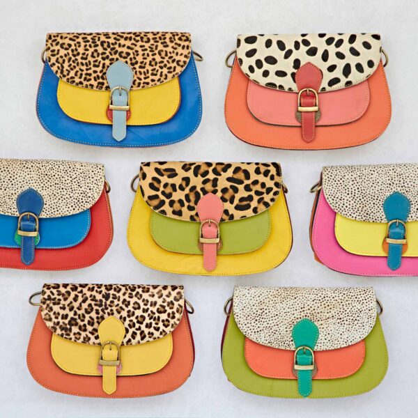 Sonakshi Recycled Leather Multicoloured Saddle Bag