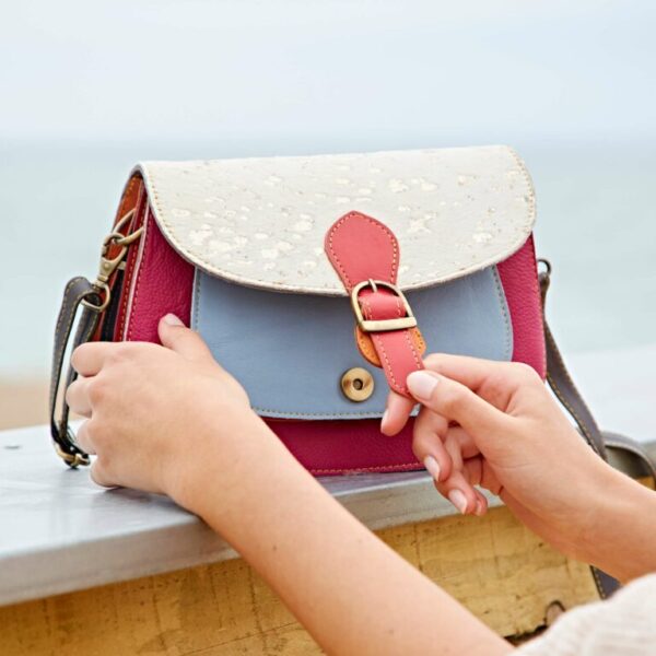 Sonakshi Recycled Leather Multicoloured Saddle Bag - Image 2