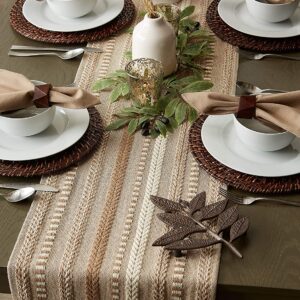 Farmhouse Braided Table Runner, 15x72 Cotton Hand Woven