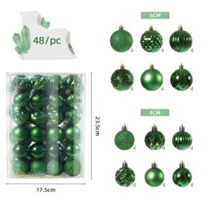48PCS/Set Plastic Home Decoration Christmas Tree Hanging Balls - GREEN