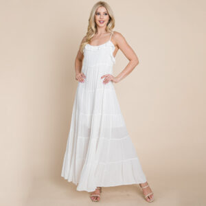 Tiered Tie Strap Cami Maxi Dress